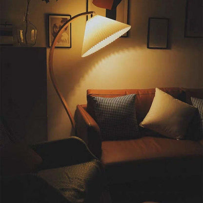 Muto Unique LED Floor Lamp, Wood/Metal, Living Room
