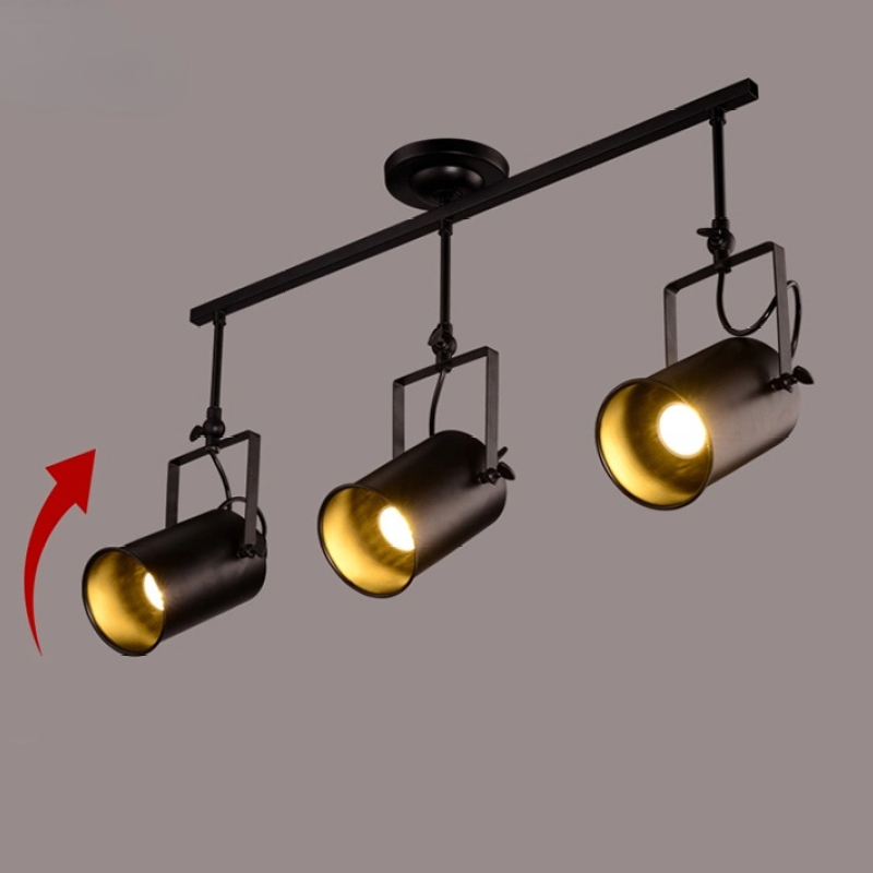 Plafonnier Silva Vintage réglable semi-encastré, noir