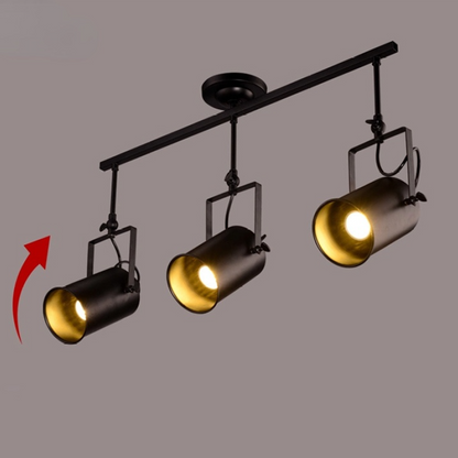 Plafonnier Silva Vintage réglable semi-encastré, noir