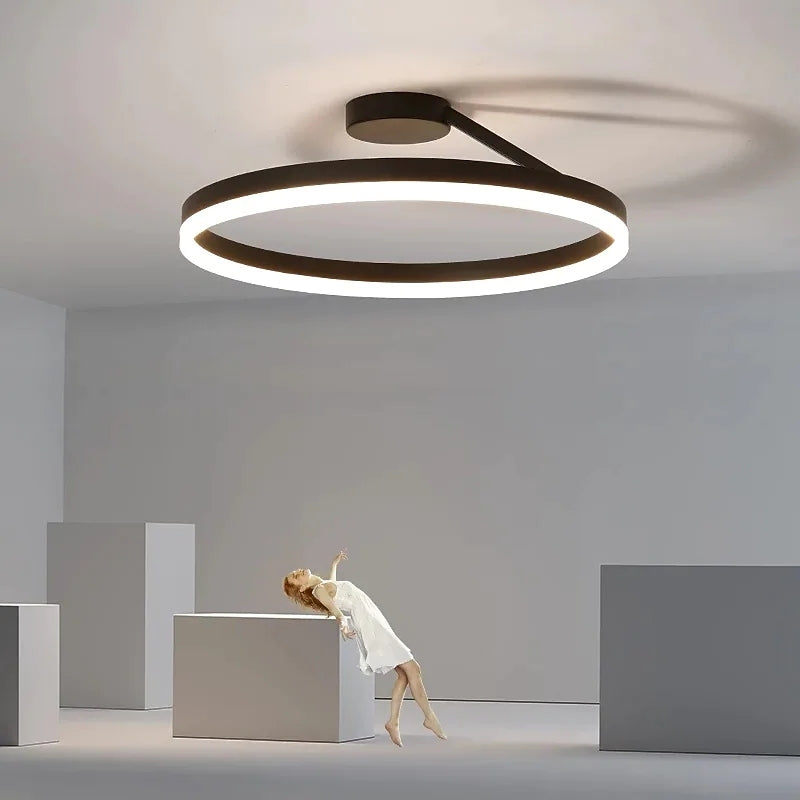 Plafonnier encastré Solen Modern Circle, noir et blanc