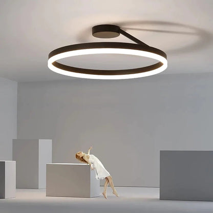 Plafonnier encastré Solen Modern Circle, noir et blanc