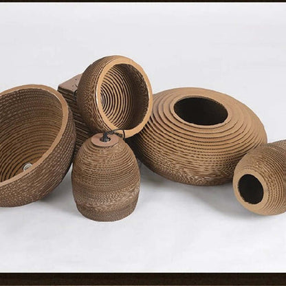 Lampe à suspension en papier rustique pastorale Muto Silkworm
