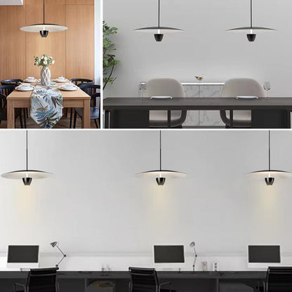 Arisha Lampe à suspension nordique moderne en forme de chapeau noir