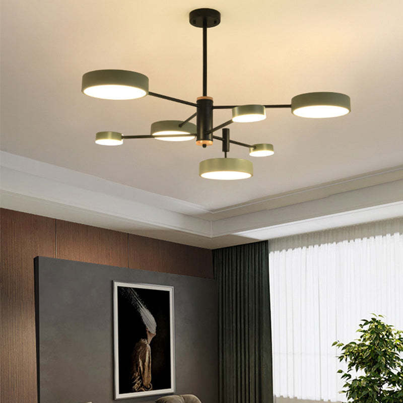 Arisha Pendelleuchte LED, Metall & Holz, Grau/Weiß/Gold
