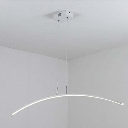 Arisha Curved Linear Pendant Light for Dining Room, Black/White