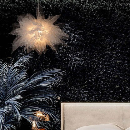 Arisha Lampe à suspension moderne en tissu à fleurs, chambre à coucher, blanc