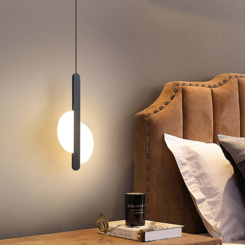 Doria Modern LED Pendant Light Black/White Metal Living Room