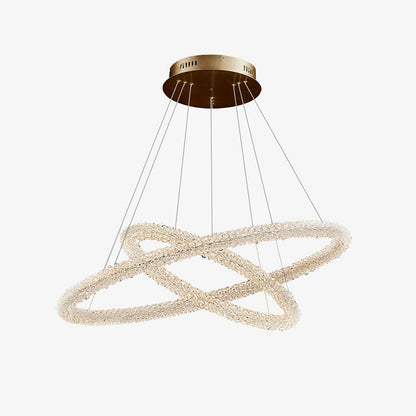 Kristy Art Deco Chandelier, Metal & Crystal, 1/2/3 Ring