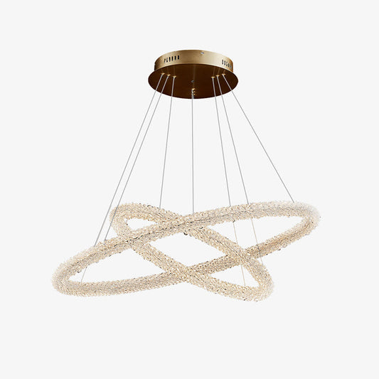Kristy Art Deco Chandelier, Metal & Crystal, 1/2/3 Ring