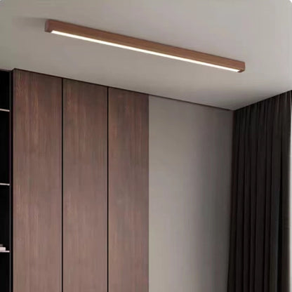 Arisha Linear Slim Ceiling Light, Wood