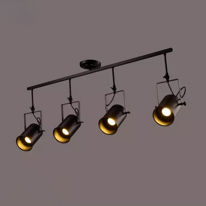 Plafonnier Silva Vintage réglable semi-encastré, noir