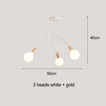 Arisha Modern Linear Curve Metal Ceiling Light, Dining Room/Living Room