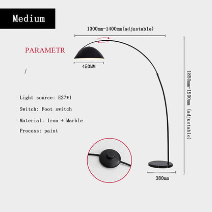 Avi Modrn Fishing Rod Metal Floor Lamp, Black