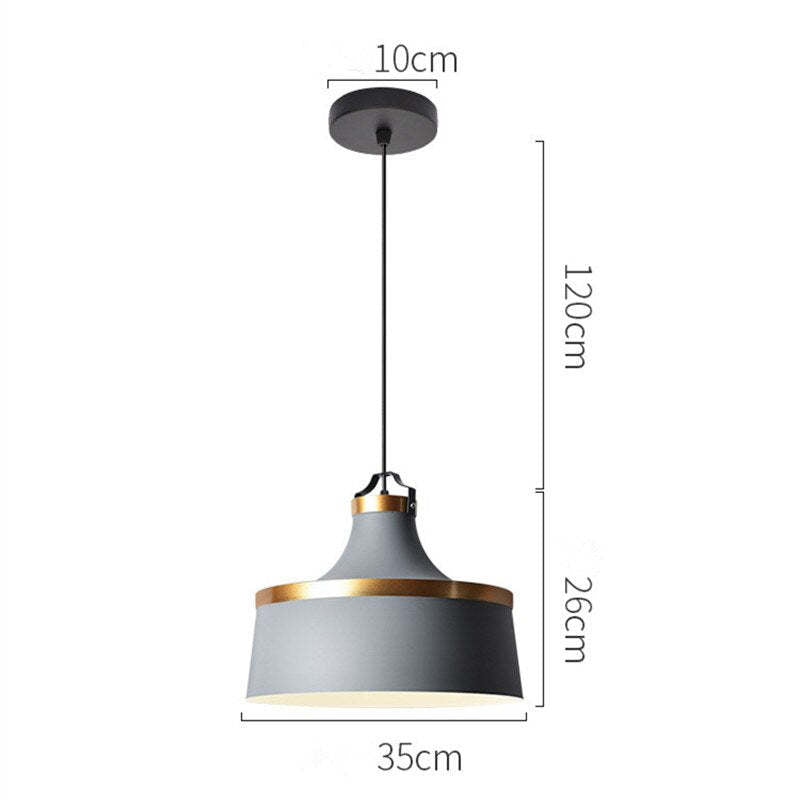 Moderne, farbenfrohe einzelne Pendelleuchte Valentina, Metallschirm