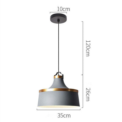 Moderne, farbenfrohe einzelne Pendelleuchte Valentina, Metallschirm