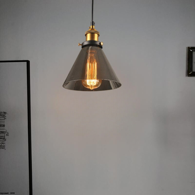 June Industrial Glass Pendant Light Clear/Amber/Smoke Grey