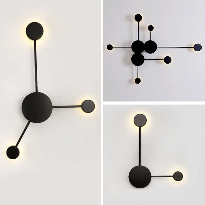 Arisha Modern Nordic Chessboard Metal Wall Lamp, Black