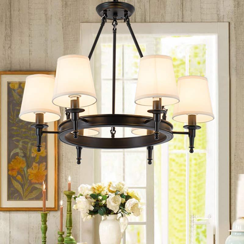 Lustre Silva vintage en métal et tissu, Noir/Cuivre