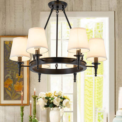 Lustre Silva vintage en métal et tissu, Noir/Cuivre