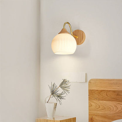 Muto Nordic minimalistische binnenwandlamp glas hout slaapkamer balkon