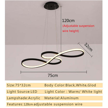 Durell Musical Note Pendant Light, Black & Gold
