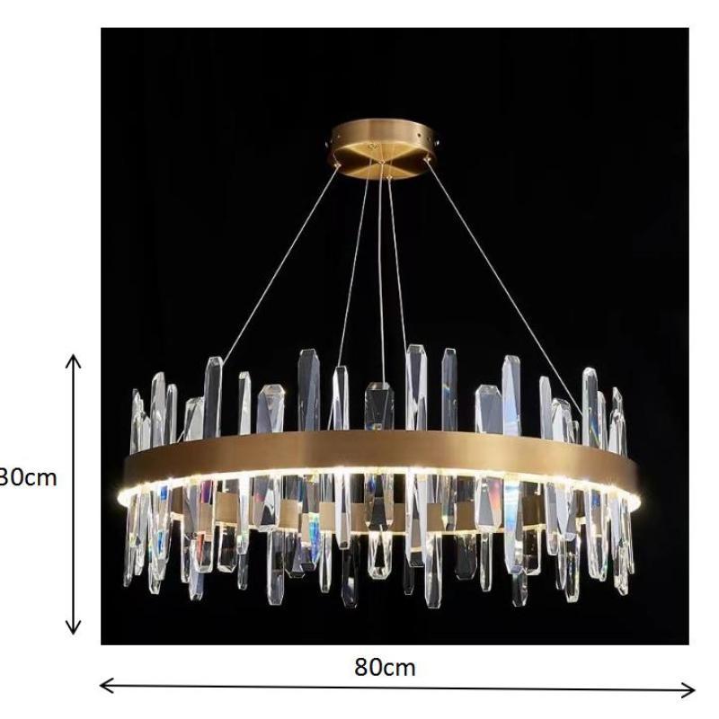 Kristy Modern Crystal Ring Chandelier Black&Gold