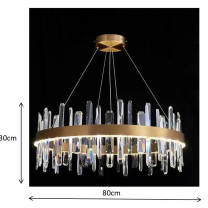Kristy Modern Crystal Ring Chandelier Black&Gold