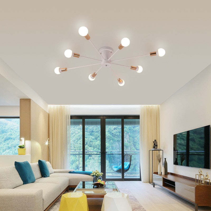 Plafonnier Silva moderne et simple à 6, 8 ou 10 têtes