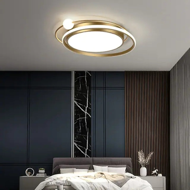 Arisha Modern Multi Orbit Flush Mount Ceiling Light, Black/Gold