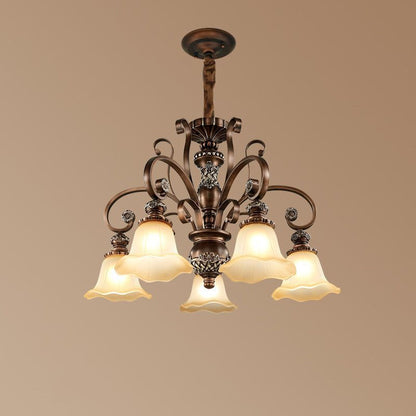Arisha Retro Flower Pendant Light Metal Glass Living Room Bedroom
