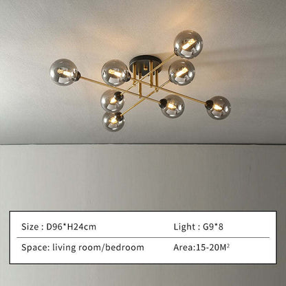 Valentina Lustre globe industriel en verre LED, 6 styles