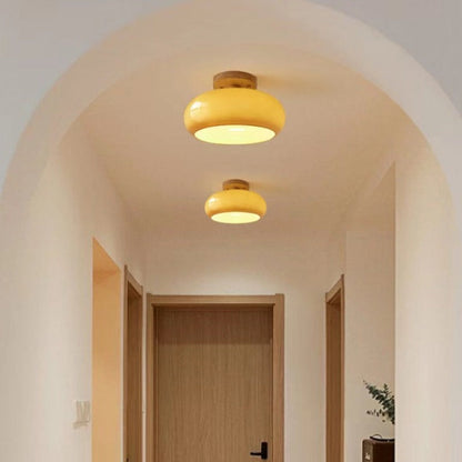 Charlotte Flush Mount Ceiling Light Wood
