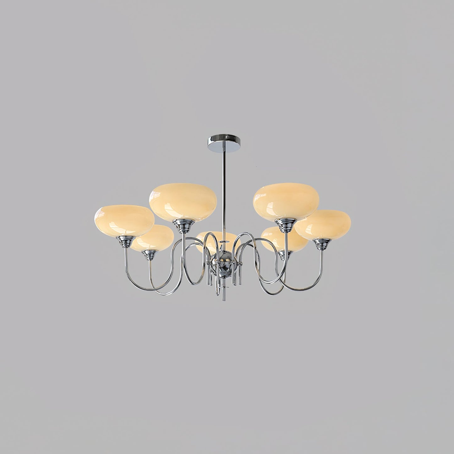 Silva Vintage LED Metall Multi Lampenschirm Cremeweiß Gelbe Glühbirnen Luxus Schlafzimmer Wohnzimmer Pendelleuchte, Gold/Chrom
