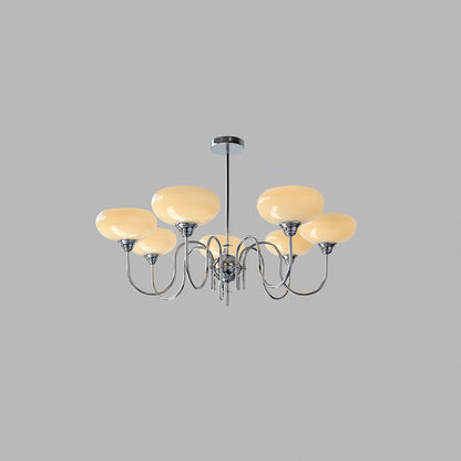 Silva Vintage LED Metall Multi Lampenschirm Cremeweiß Gelbe Glühbirnen Luxus Schlafzimmer Wohnzimmer Pendelleuchte, Gold/Chrom