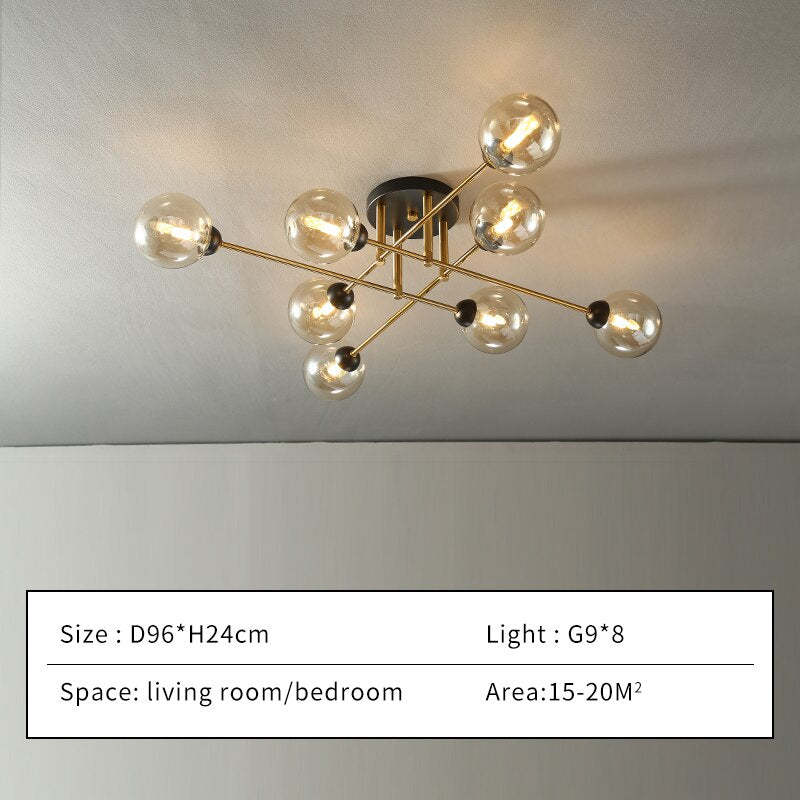 Valentina Lustre globe industriel en verre LED, 6 styles