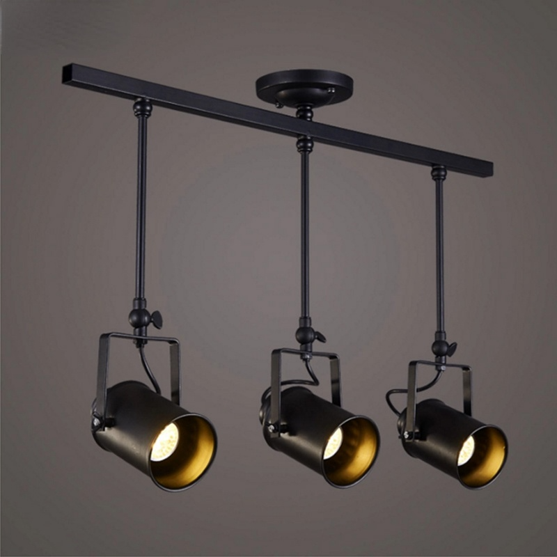 Plafonnier Silva Vintage réglable semi-encastré, noir