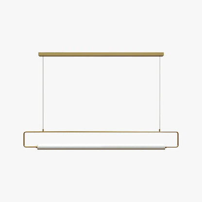 Arisha Modern Minimalist Rectangular Linear Pendant Light, Gold/Black