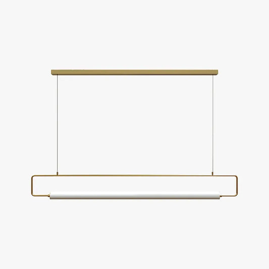 Arisha Modern Minimalist Rectangular Linear Pendant Light, Gold/Black
