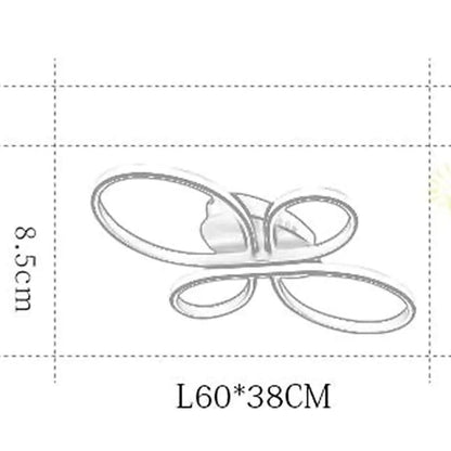 Plafonnier Brisa Moderne Multi-Anneaux LED Encastré, Marron/Blanc