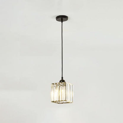 Vina Modern Cluster Cylinder Glass Pendant Light, Black/Gold