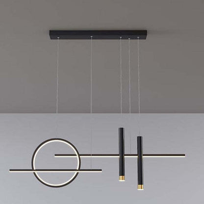 Arisha Minimalism Led Pendant Light, Irregular Ring, Black/Glod
