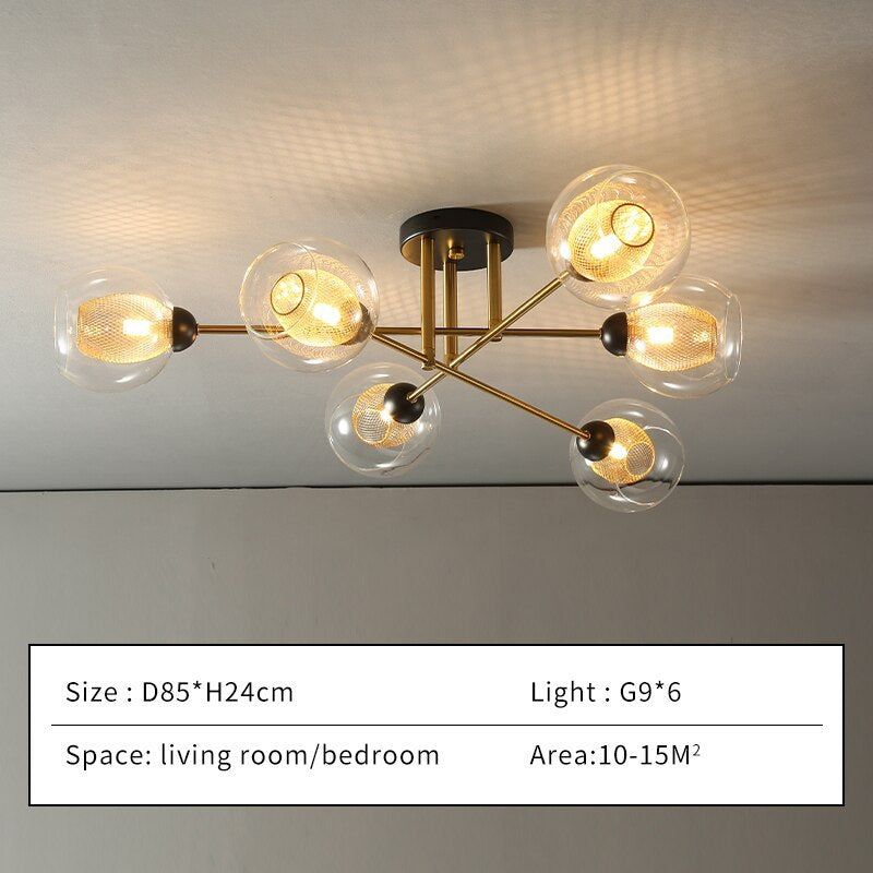 Valentina Lustre globe industriel en verre LED, 6 styles