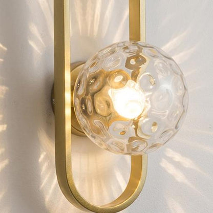 Valentina Modern Globe Bedside Wall Lamp Mount for Bedroom & Reading Room, Gold/Black