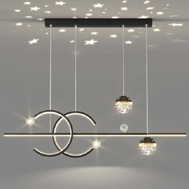 Arisha Luxury Globe Suspension en métal/verre Noir/doré