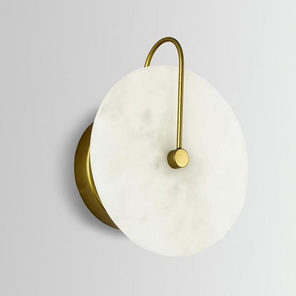 Arisha Round Bedside Wall Light, Artificial Marble, Gold & Black