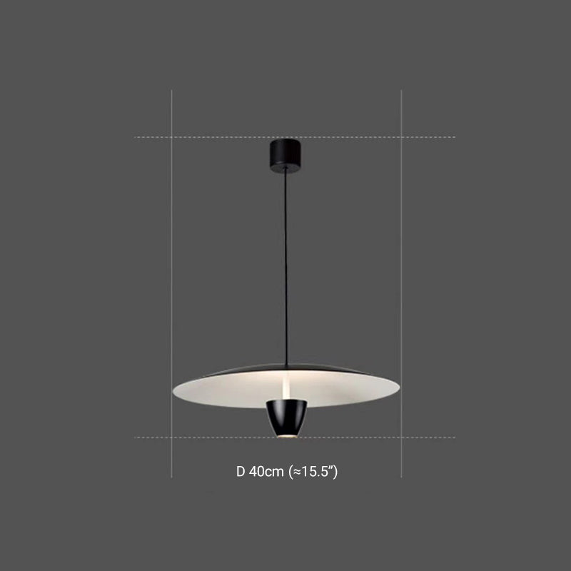 Arisha Lampe à suspension nordique moderne en forme de chapeau noir