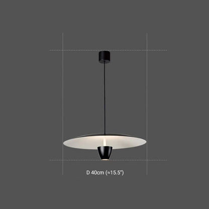 Arisha Lampe à suspension nordique moderne en forme de chapeau noir