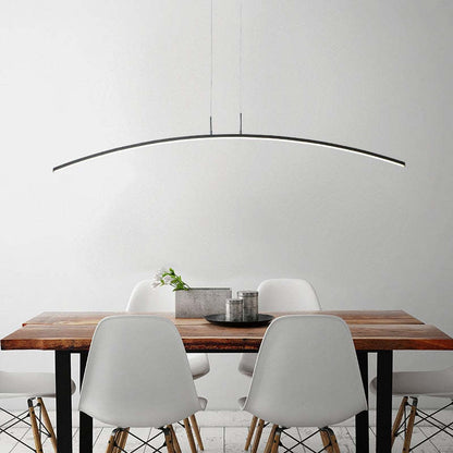Arisha Curved Linear Pendant Light for Dining Room, Black/White