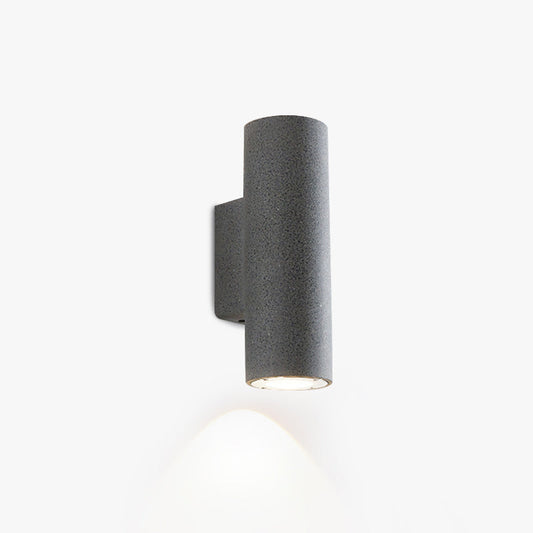 Ray Minimalistische zylindrische Doppelkopf-Außenwandleuchte aus Zement, Schwarz/Weiß
