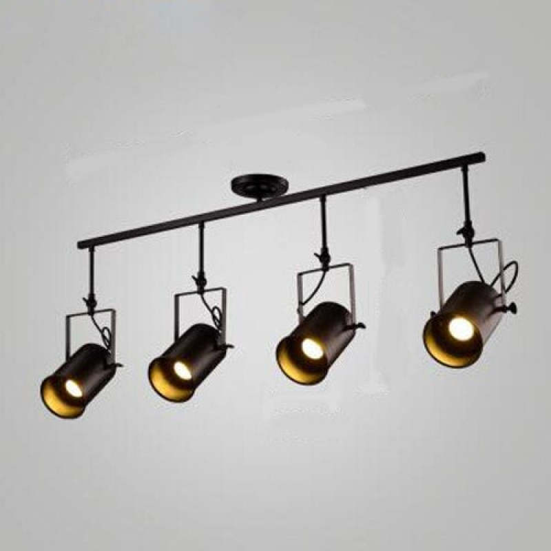 Plafonnier Silva Vintage réglable semi-encastré, noir